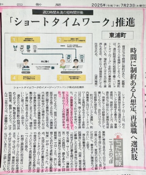 【中日新聞知多版に掲載されました】